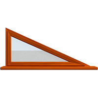 Деревянное окно – треугольник из лиственницы Модель 111